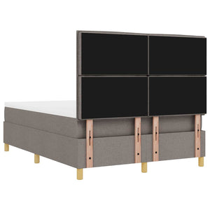 Κρεβάτι με ελατήρια με στρώμα Taupe 140 x 200 cm ύφασμα - Pakobazaar