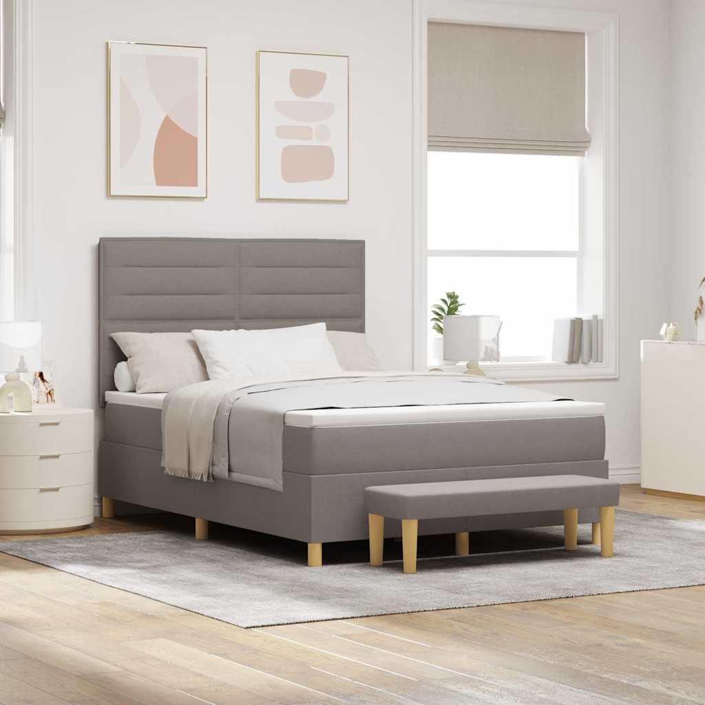 Κρεβάτι με ελατήρια με κεφαλάρι Taupe 200 x 160 εκατοστά ύφασμα