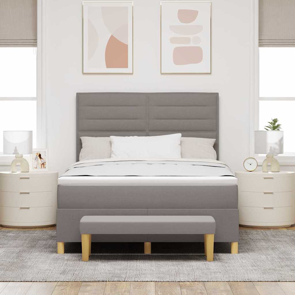 Κρεβάτι με ελατήρια με κεφαλάρι Taupe 200 x 160 εκατοστά ύφασμα