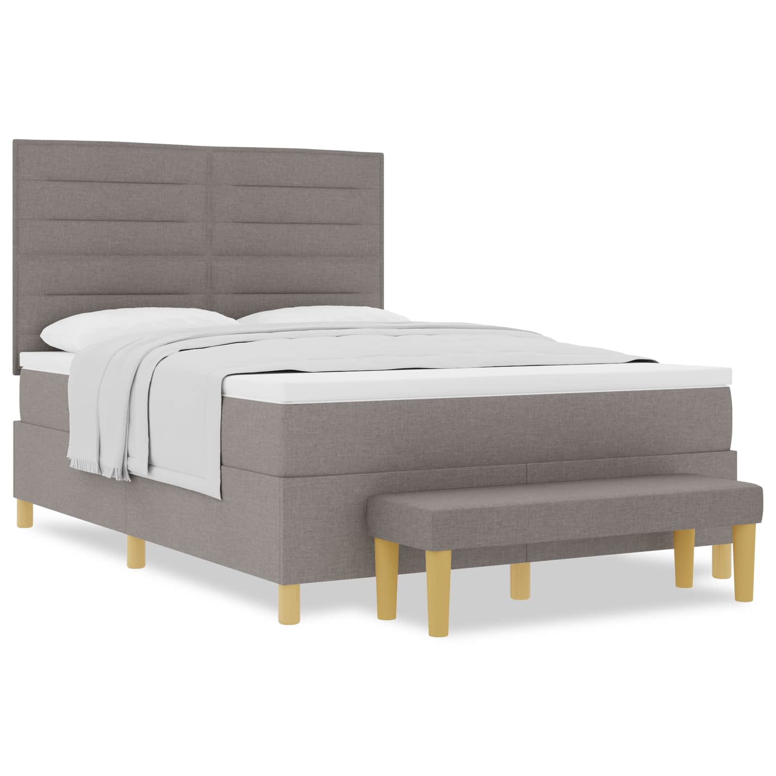 Κρεβάτι με ελατήρια με κεφαλάρι Taupe 200 x 160 εκατοστά ύφασμα