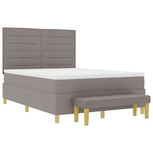 Κρεβάτι με ελατήρια με κεφαλάρι Taupe 200 x 160 εκατοστά ύφασμα