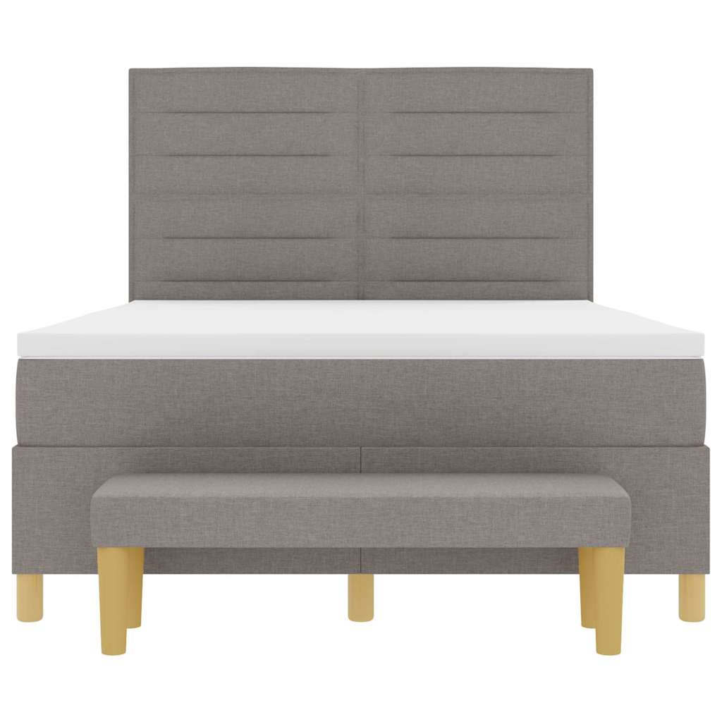 Κρεβάτι με ελατήρια με κεφαλάρι Taupe 200 x 160 εκατοστά ύφασμα