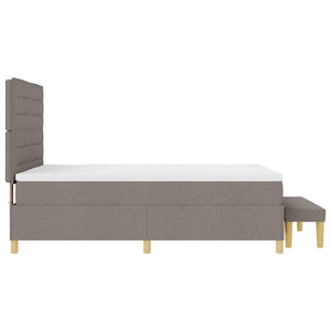 Κρεβάτι με ελατήρια με κεφαλάρι Taupe 200 x 160 εκατοστά ύφασμα
