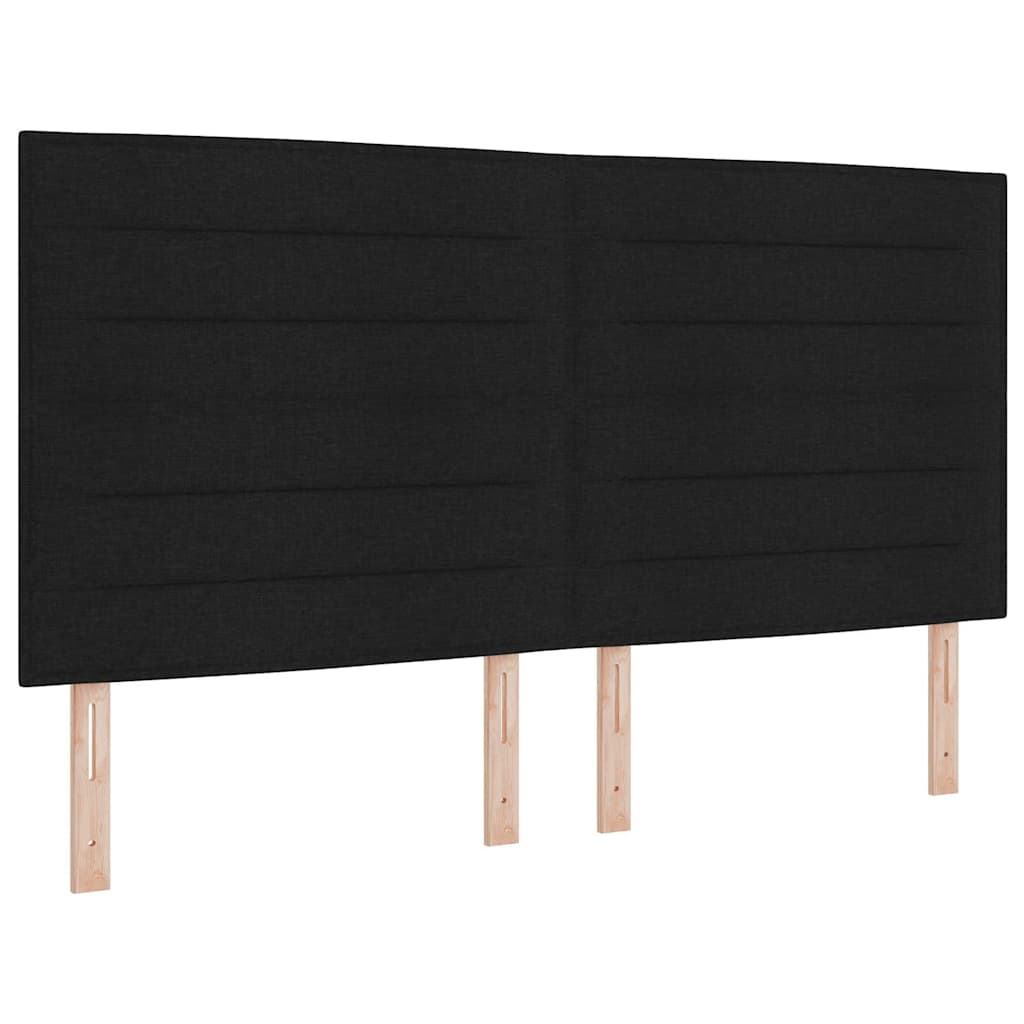 Κρεβάτι με ελατήρια με στρώμα Μαύρο 180 x 200 cm ύφασμα - Pakobazaar