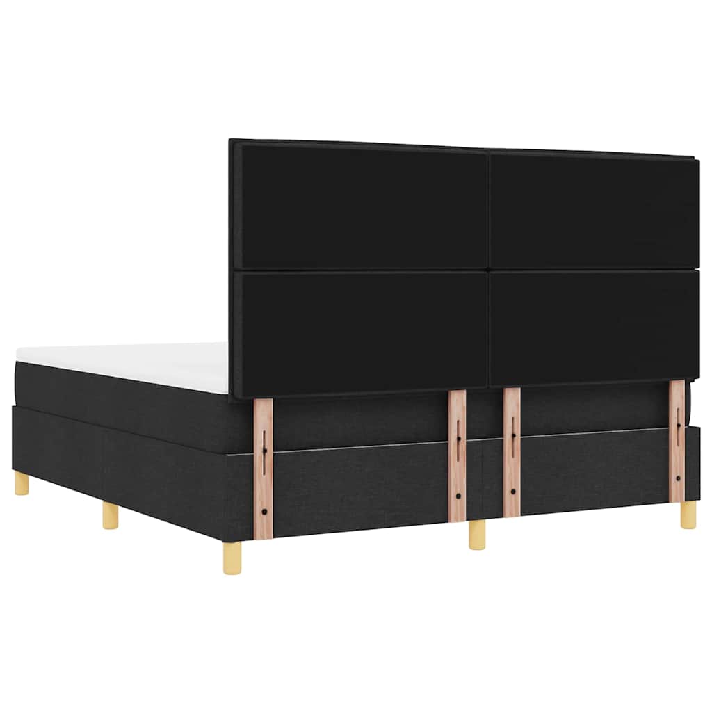 Κρεβάτι με ελατήρια με στρώμα Μαύρο 180 x 200 cm ύφασμα - Pakobazaar