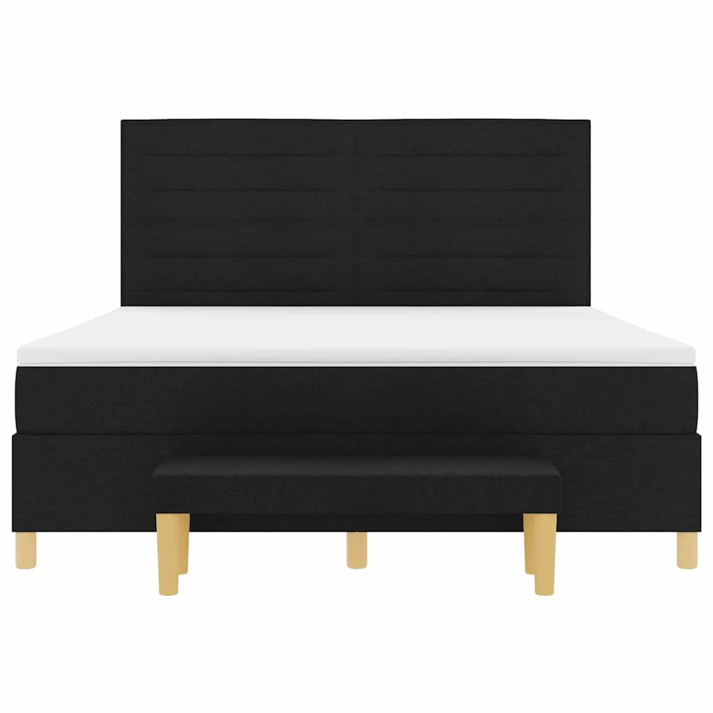 Κρεβάτι με ελατήρια με στρώμα Μαύρο 180 x 200 cm ύφασμα - Pakobazaar