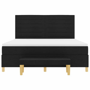 Κρεβάτι με ελατήρια με στρώμα Μαύρο 180 x 200 cm ύφασμα - Pakobazaar