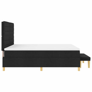Κρεβάτι με ελατήρια με στρώμα Μαύρο 180 x 200 cm ύφασμα - Pakobazaar