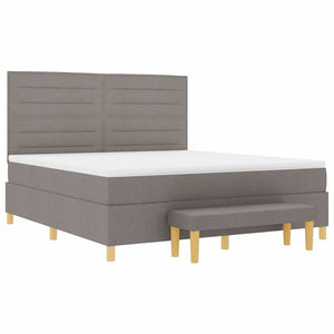 Κρεβάτι με ελατήρια με κεφαλάρι Taupe 180 x 200 cm ύφασμα
