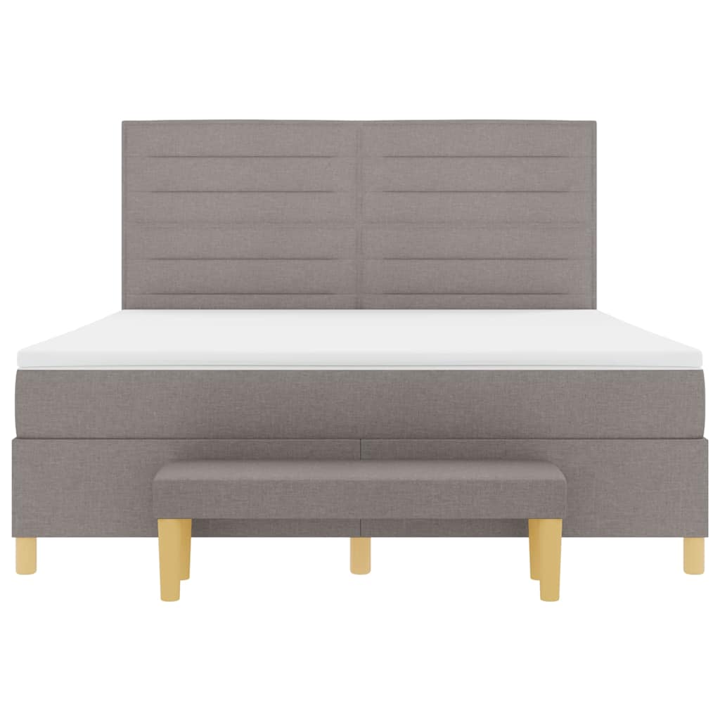 Κρεβάτι με ελατήρια με στρώμα Taupe 180 x 200 cm ύφασμα - Pakobazaar