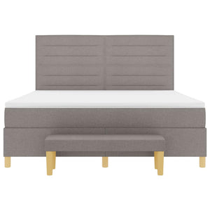 Κρεβάτι με ελατήρια με κεφαλάρι Taupe 180 x 200 cm ύφασμα