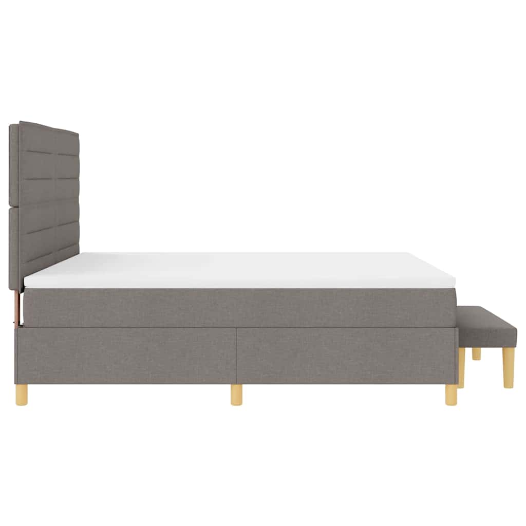 Κρεβάτι με ελατήρια με στρώμα Taupe 180 x 200 cm ύφασμα - Pakobazaar