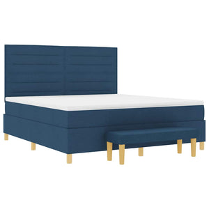 Κρεβάτι με ελατήρια με στρώμα Μπλε 180 x 200 cm ύφασμα - Pakobazaar