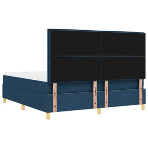 Κρεβάτι με ελατήρια με στρώμα Μπλε 180 x 200 cm ύφασμα - Pakobazaar