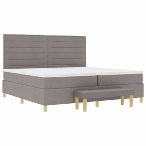 Κρεβάτι με ελατήρια με κεφαλάρι Taupe 200 x 200 cm ύφασμα - Pakobazaar