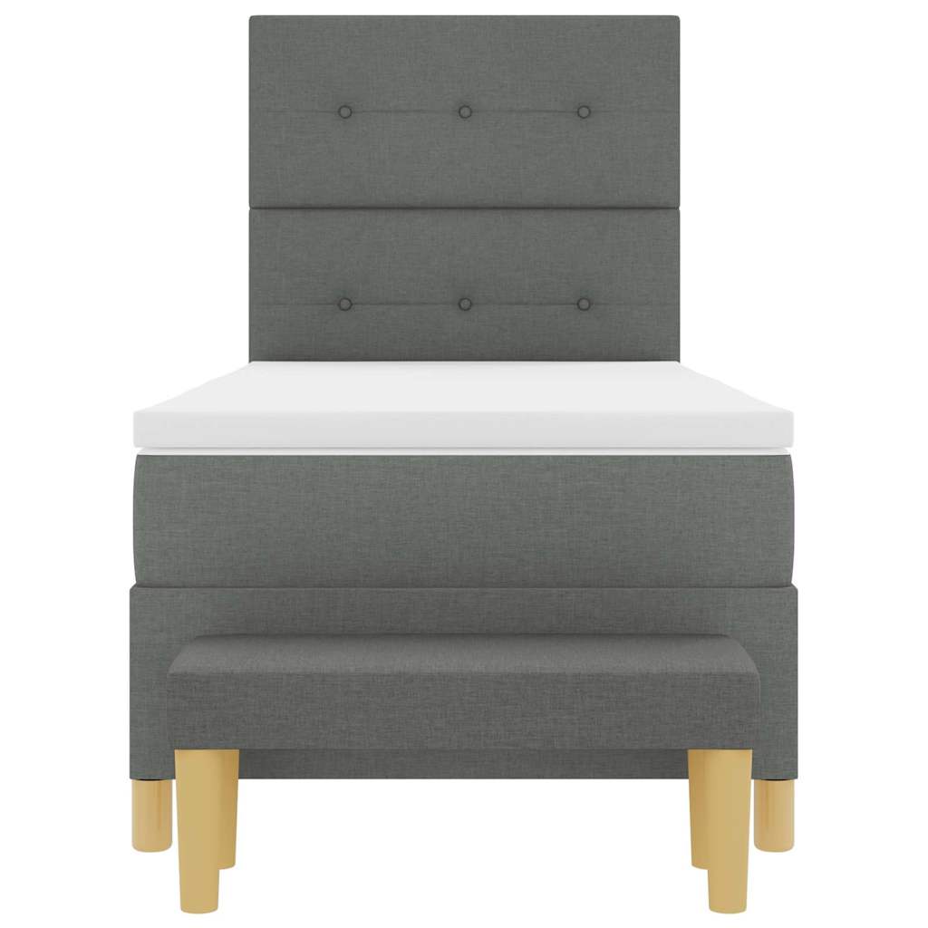 Κρεβάτι με ελατήρια με στρώμα Σκούρο γκρι 80 x 200 cm ύφασμα - Pakobazaar