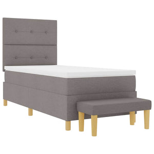 Κρεβάτι με ελατήρια με στρώμα Taupe 80 x 200 cm ύφασμα - Pakobazaar
