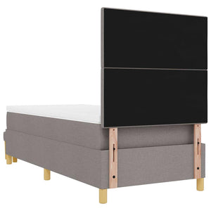 Κρεβάτι με ελατήρια με στρώμα Taupe 80 x 200 cm ύφασμα - Pakobazaar