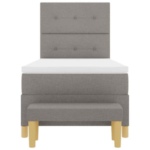 Κρεβάτι με ελατήρια με στρώμα Taupe 80 x 200 cm ύφασμα - Pakobazaar