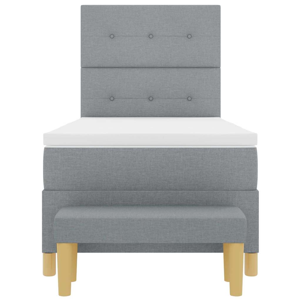 Κρεβάτι με ελατήρια με στρώμα Ανοιχτό γκρι 90 x 190 cm ύφασμα - Pakobazaar