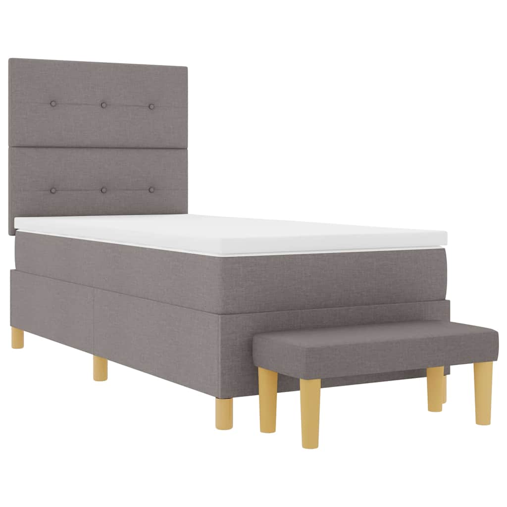 Κρεβάτι με ελατήρια με κεφαλάρι Taupe 190 x 90 cm ύφασμα