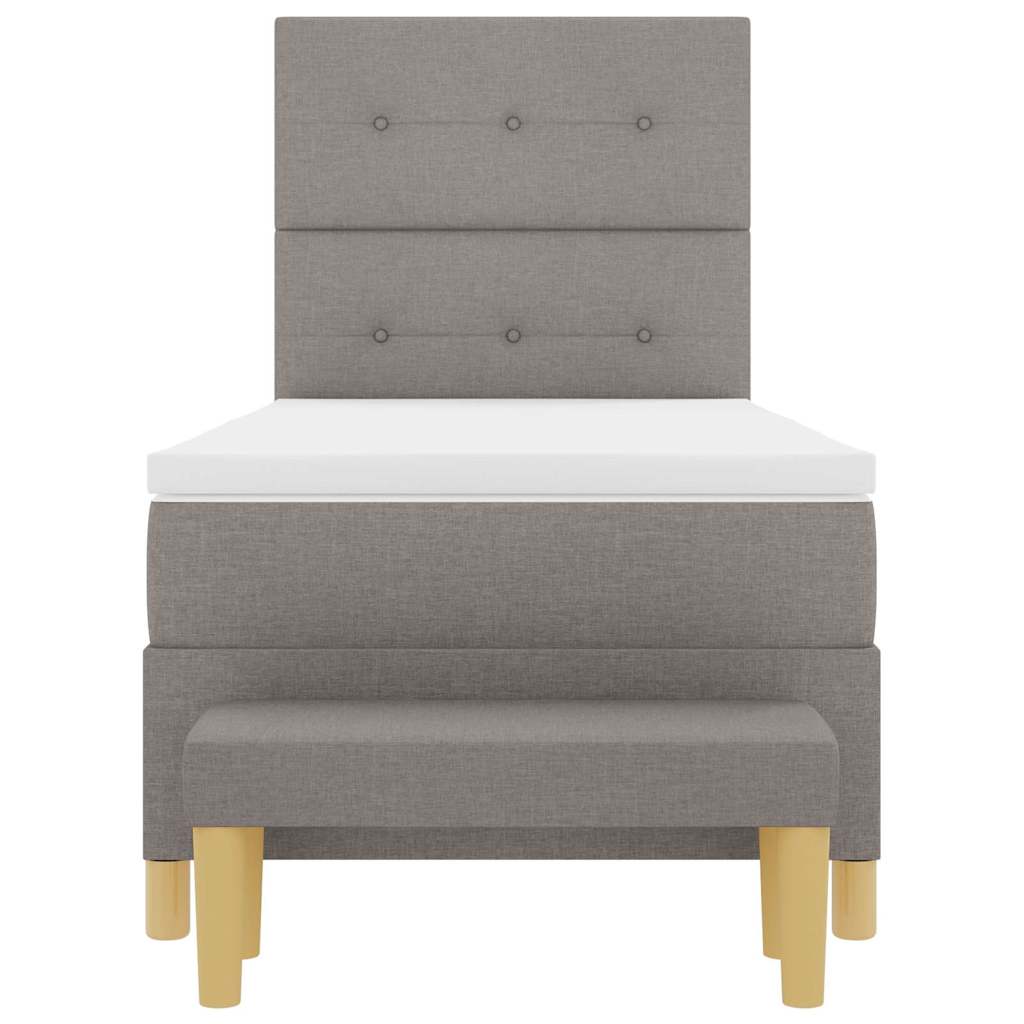 Κρεβάτι με ελατήρια με κεφαλάρι Taupe 190 x 90 cm ύφασμα
