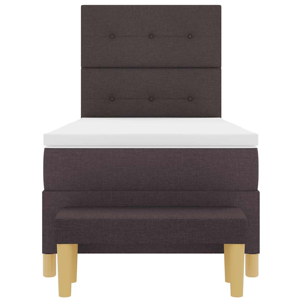 Κρεβάτι με ελατήρια Σκούρο καφέ Σκούρο καφέ 90 x 200 cm ύφασμα - Pakobazaar