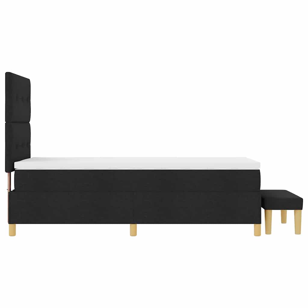 Κρεβάτι με ελατήρια με μαξιλάρι Μαύρο 200 x 100 cm ύφασμα - Pakobazaar