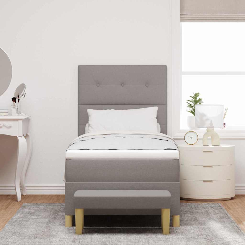 Κρεβάτι με ελατήρια με μαξιλάρι Taupe 200 x 100 cm ύφασμα