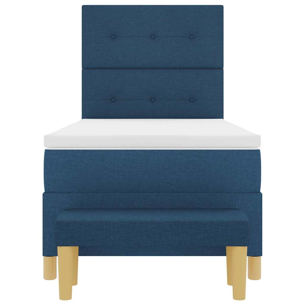 Κρεβάτι με ελατήρια με στρώμα Μπλε 100 x 200 cm ύφασμα - Pakobazaar