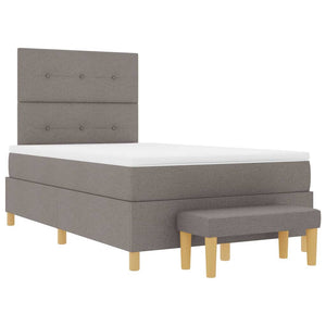 Κρεβάτι με ελατήρια με στρώμα Taupe 120 x 190 cm ύφασμα - Pakobazaar