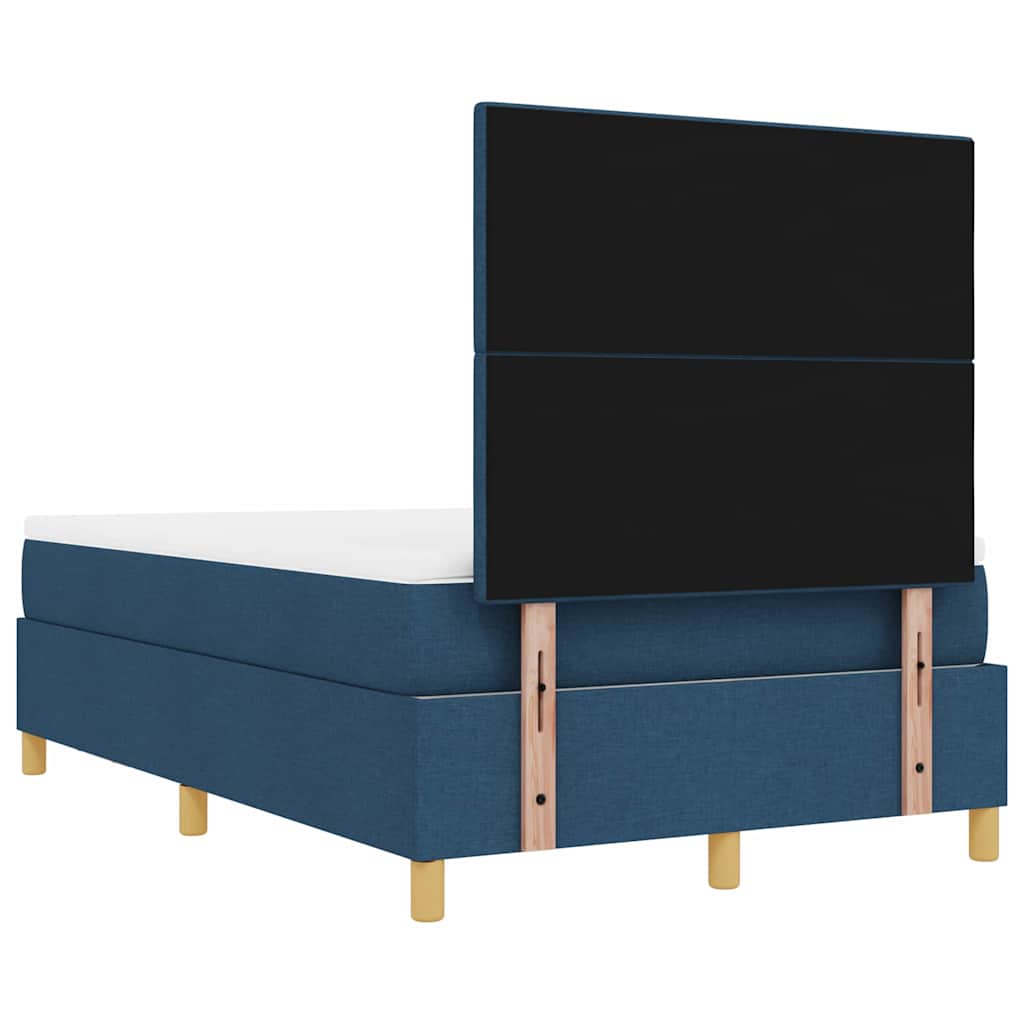 Κρεβάτι με ελατήρια με στρώμα Μπλε 120 x 190 cm ύφασμα - Pakobazaar