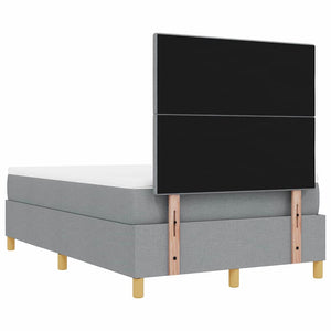 Κρεβάτι με ελατήρια Ανοιχτό γκρι 120 x 200 cm ύφασμα - Pakobazaar