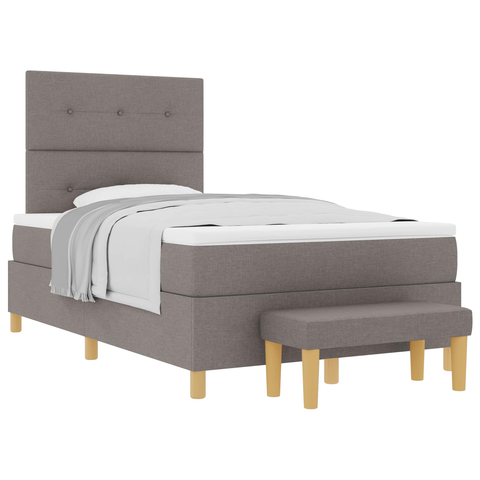 Κρεβάτι με ελατήρια με στρώμα Taupe 120 x 200 cm ύφασμα - Pakobazaar