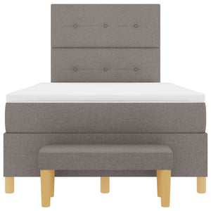 Κρεβάτι με ελατήρια με στρώμα Taupe 120 x 200 cm ύφασμα - Pakobazaar