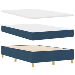Κρεβάτι με ελατήρια με στρώμα Μπλε 120 x 200 cm ύφασμα - Pakobazaar