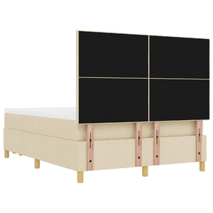 Κρεβάτι με ελατήρια με στρώμα Κρεμ 140 x 190 cm ύφασμα - Pakobazaar