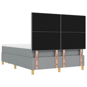 Κρεβάτι με ελατήρια Ανοιχτό γκρι 200 x 140 cm ύφασμα