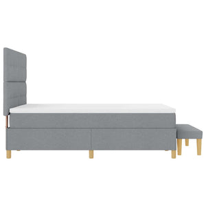 Κρεβάτι με ελατήρια Ανοιχτό γκρι 200 x 140 cm ύφασμα