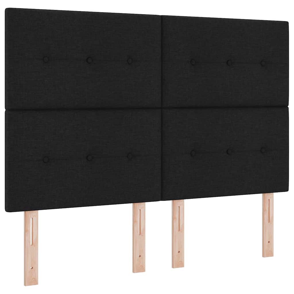 Κρεβάτι με ελατήρια με κεφαλάρι Μαύρο 200 x 140 cm ύφασμα - Pakobazaar