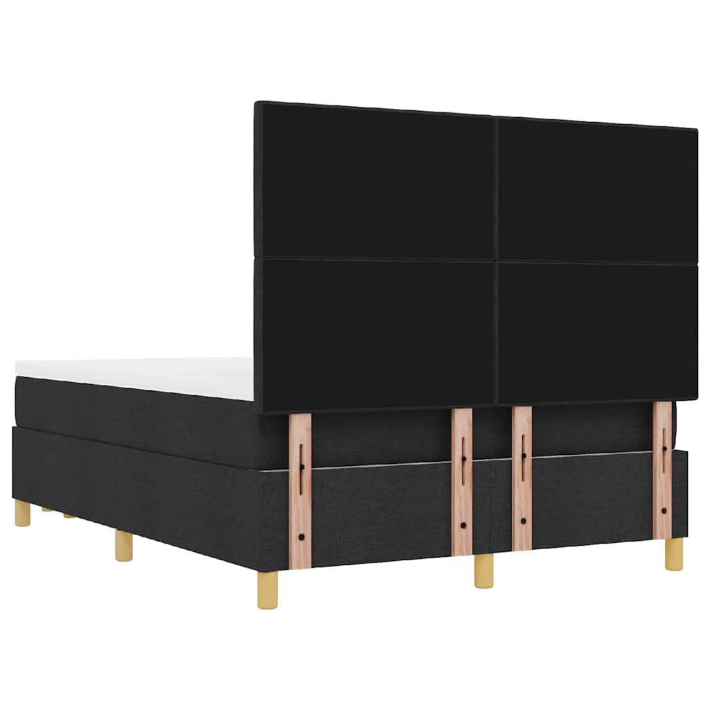 Κρεβάτι με ελατήρια με κεφαλάρι Μαύρο 200 x 140 cm ύφασμα - Pakobazaar