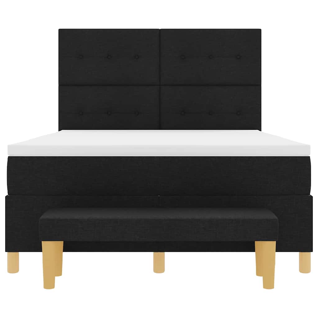 Κρεβάτι με ελατήρια με κεφαλάρι Μαύρο 200 x 140 cm ύφασμα - Pakobazaar