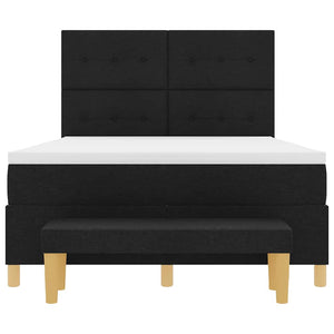 Κρεβάτι με ελατήρια με κεφαλάρι Μαύρο 200 x 140 cm ύφασμα - Pakobazaar