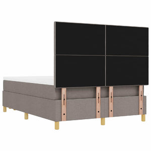 Κρεβάτι με ελατήρια με στρώμα Taupe 140 x 200 cm ύφασμα - Pakobazaar