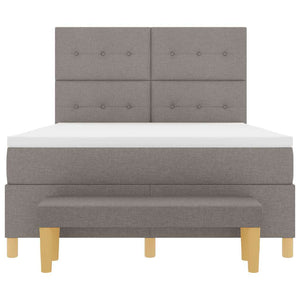 Κρεβάτι με ελατήρια με στρώμα Taupe 140 x 200 cm ύφασμα - Pakobazaar