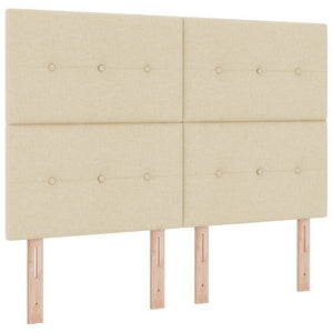 Κρεβάτι με ελατήρια με στρώμα Κρεμ 160 x 200 cm ύφασμα - Pakobazaar