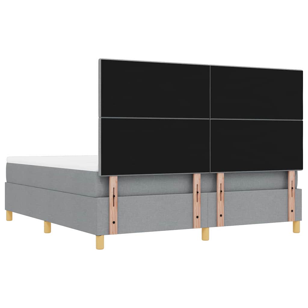 Κρεβάτι με ελατήρια με στρώμα Ανοιχτό γκρι 180 x 200 cm ύφασμα - Pakobazaar