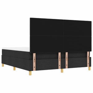 Κρεβάτι με ελατήρια με στρώμα Μαύρο 180 x 200 cm ύφασμα - Pakobazaar