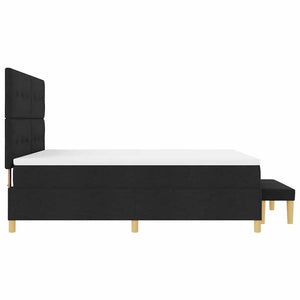 Κρεβάτι με ελατήρια με στρώμα Μαύρο 180 x 200 cm ύφασμα - Pakobazaar