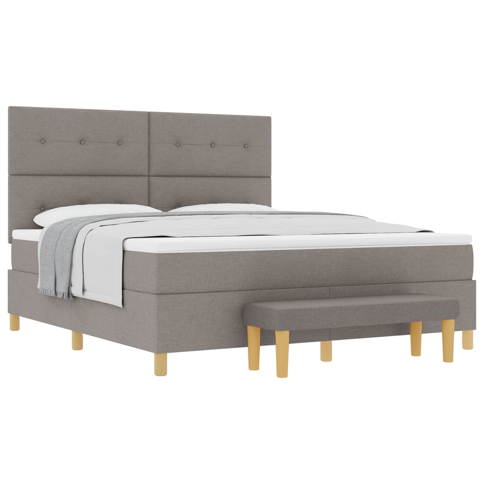 Κρεβάτι με ελατήρια με κεφαλάρι Taupe 200 x 180 cm ύφασμα